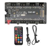 Carcasa para ventilador PWM+ARGB 2 en 1, control inalámbrico de placa base y mando a distancia, para ventilador de ordenador, de control remoto