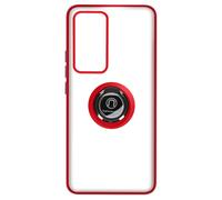 Carcasa para Xiaomi 12T / 12T Pro bimaterial Anillo metálico Soporte vídeo rojo