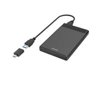 Caja PC HAMA 00200760 2,5" Plástico Negro USB Type-A y USB Type-C