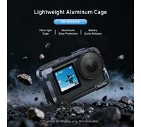Carcasa Protectora de Aleación de Aluminio TELESIN con Adaptador de Doble Soporte Frío para Cámara DJI OSMO Action, Accesorio Metálico Tipo Jaula de Conejo 6