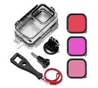 Carcasa protectora de buceo de 60 m para carcasa subacuática con 3 adaptadores de lente y tornillo para Act