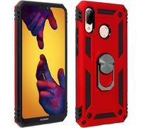 Carcasa protectora Huawei P20 Lite con anillo-soporte magnético - Rojo