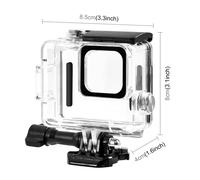 Carcasa protectora impermeable transparente de 60 m con cierre, soporte básico y tornillo, compatible con cámara de acción 4K