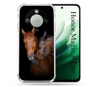 Carcasa Reforzada para Honor Magic 8 Lite 5G Animal Cheval Marrón