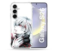 Carcasa Reforzada para Samsung Galaxy S26 Manga Tokyo Ghoul Kaneki, Color Blanco
