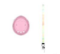 Carcasa rígida protectora para dispositivo Tamagotchi Paradise, funda de policarbonato con correa para el cuello, cubierta anticaídas, soporte portátil rosa transparente (rosa)