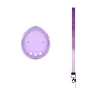 Carcasa rígida protectora para dispositivo Tamagotchi Paradise, funda de policarbonato con correa para el cuello, cubierta anticaídas, soporte portátil rosa transparente (morado)
