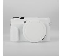 Carcasa Silicona Blanda para canon G7X para Mark II para agarre Cómodo(White)