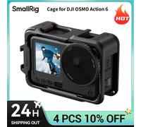 Carcasa SmallRig para DJI OSMO Action 6 con Soportes de Liberación Rápida / Cold Shoe, Edición Básica con Orificio para Correa Integrado, Carcasa para Cámara de Acción