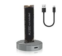 Carcasa SSD M.2 NVMe, adaptador M2 NVMe a USB, USB 3.2 Gen 2 (10 Gbps) lector SSD para M.2 (llave M, llave B+M) instalación sin herramientas, tamaño para carcasa 22110 2242 2280 2260 2230, carcasa de