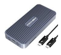 Carcasa SSD M.2 NVMe de 80 Gbps con ventilador de refrigeración compatible con Thunderbolt 5/USB4 V2.0, compatible con llave B+M/M-Key NVMe 2280 SSD, compatible con USB 3.2/3.1/3.0, instalación sin