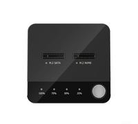 Carcasa SSD NVMe Dual Bay M 2 con velocidad de transferencia de 20 Gbps, respaldo de clon de un botón, ventilador de refrigeración y diseño de aleación de aluminio para seguridad de datos