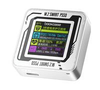 Carcasa SSD NVMe M.2 2230 con pantalla LCD USB plateada