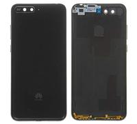 Carcasa Tapa trasera de la tapa de la batería Piezas de repuesto compatibles con Huawei Y6 (2018), (negro, con botón lateral, Original (PRC))