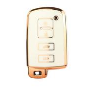 Carcasa TPU Llave Coche 4 Botones para Toyota para Camry para Avalon para Corolla para Rav4 para Land Cruiser(Blanco)