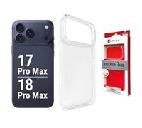 Carcasa transparente ultrafina para iPhone 18 Pro Max/17 Pro Max | DISPLEX Carcasa esencial, acabado suave al tacto, protección contra caídas, TPU, borde elevado, absorbe los golpes