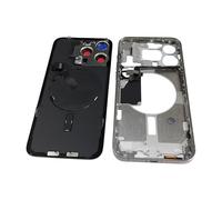Carcasa trasera de cristal y marco medio, botón de encendido y volumen, cubierta de batería trasera, carga inalámbrica flexible y adhesivo de batería compatible con iPhone 15 Pro Max de 6.7 pulgadas