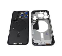 Carcasa trasera de cristal y marco medio, botón de encendido y volumen, cubierta de batería trasera, carga inalámbrica flexible y adhesivo de batería compatible con iPhone 15 Pro Max de 6.7 pulgadas
