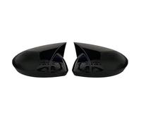 Carcasas Espejo Retrovisor Coche Para Megane 4 2016-2020 Cubierta De Espejo Retrovisor Estilo Murciélago 2 Piezas Protectores Coche Negros Brillantes Exterior(Bright black)