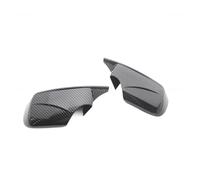 Carcasas Espejo Retrovisor de Coche Para BMW Serie 3 E46 Reemplazo De Cubierta Espejo Lateral Con Patrón Fibra Carbono Negro(Left and Right Black)