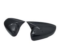 Carcasas Espejo Retrovisor Tapa Espejo Lateral Para VW Para Polo 5 6R 6C 2014-2018 Plástico ABS Negro Brillante Estilo Bocina Exteriores Tapa Espejo Retrovisor(Modelo fibra carbono)