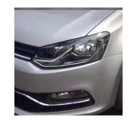 Carcasas para faros coche Para VW Para Polo 2014 2015 2016 2017 2018 Carcasa De Faro Delantero Cristal Transparente(Left)