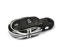 Carcasas para Llaves Funda para Llave de Coche Llavero Compatible con Mini Cooper Después de 2014 Tercera Generación F Serie F54 F55 F56 F57 F60 PJ01 (Carcasas para Llaves Tipo A, Union Jack Gris)