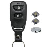 carcasaschulas - Mando a distancia para llave de coche, 1 carcasa de 2 botones + 1 teclado + 2 micropulsadores + 1 pila CR2032 compatible con Hyundai/Kia.