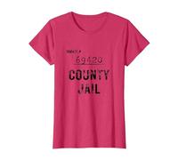 Cárcel del Condado de Orange Halloween | Disfraz de preso fácil 069420 Camiseta, Mujer, Rojo Jaspeado, S