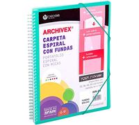 Carchivo - Carpeta personalizable de 50 fundas con espiral Archivex Star, color verde agua