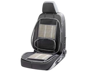 CarComfort funda de asiento de bambú transpirable con soporte lumbar, funda de asiento de coche con bambú universal en beige/negro