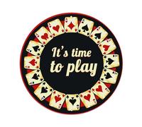 Card Ace Circle Play Time - Letrero redondo de metal de estilo vintage para el hogar, bar, jardín, decoración de pared, póster de metal de 8 x 8 pulgadas