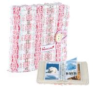 Card Binder, Album Cartas Magic Coleccionables, Tela Album Cartas, Toploader Binder Incluye 20 Inserciones Transparentes para Organizar Colecciones de Tarjetas, Rosa