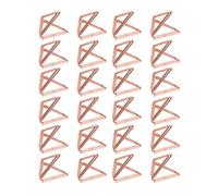 Card Clip Holder Triangular Simple Stylish Lightweight Portable Card Clips for Office File Classification Organizing Documents Notebooks Bookmarks Scrapbooks Made of Iron 24 Pcs (Oro rosa)