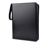 Card Collection Binder, Storage Album, 9-Pocket Double Sleeves Lightweight Portable PU Leather Large Capacity Compact, Album Folder for Home Women Men Family, 9.65x7.09x9.65Inches, Black