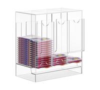 Card Dispenser - 3-Slot Acrylic Deck Storage Case for Organized Card Collection, Easy Access Dispensing with Protective Display Function, Booster Pack Box for Desktop Shelf Home Office, Transparent Re