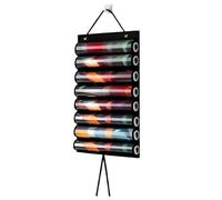 Card Game Mat Holder, 8-Mat Storage Rack, 21.06x15.55inches, Space-Saving Wall Mount Organizer, Easy Access and Installation, Ideal for Bedroom, Dorm, RV, Game Night Setup, Black