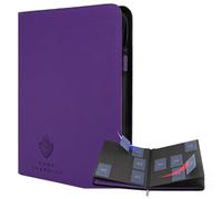 Card Guardian - Carpeta de 9 bolsillos con cremallera para 360 tarjetas, bolsillos laterales de carga para juegos de cartas coleccionables TCG (morado)