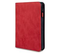 Card Guardian - Carpeta de 9 bolsillos Premium+ con cremallera para 504 tarjetas - Bolsillos laterales de carga para juegos de cartas TCG (rojo)