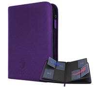 Card Guardian - Carpeta Premium de 4 bolsillos | Cremallera | Espacio para 160 cartas | Compatible con Magic, Yugioh, cartas deportivas (Morado)