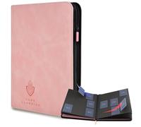 Card Guardian Carpeta prémium de 9 bolsillos con cremallera, color rosa