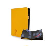 Card Guardian - Carpeta premium de 9 bolsillos con cremallera para 360 tarjetas, bolsillos laterales de carga para juegos de cartas coleccionables TCG (amarillo)