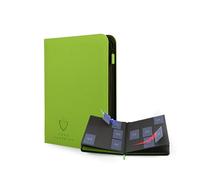 Card Guardian - Carpeta premium de 9 bolsillos con cremallera para 360 tarjetas - Bolsillos laterales para juegos de cartas TCG (verde lima)