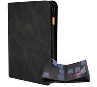 Card Guardian - Carpeta premium de 9 bolsillos con cremallera para 504 tarjetas, bolsillos laterales para juegos de cartas coleccionables TCG (negro)