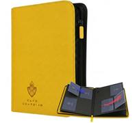 Card Guardian Toploader - Carpeta prémium de 4 bolsillos con cremallera para 160 tarjetas - Bolsillos laterales - Compatible con tarjetas deportivas y coleccionables TCG (amarillo)