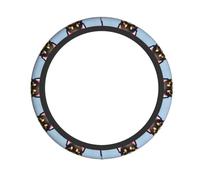 Card Love Fancy - Funda para volante con patrón de cachorro, protector elástico transpirable para volante, universal de 15 pulgadas, interior de coche y camión