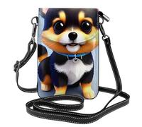 Card Love Fancy Puppy - Bolso pequeño para teléfono celular, bolso cruzado con estampado floral, mini cartera de piel sintética con correa para el hombro, cierre magnético seguro.