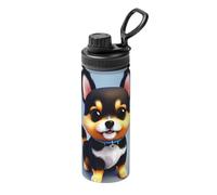Card Love Fancy Puppy - Botella de agua deportiva de 18 onzas, taza de viaje portátil con asa, adecuada para deportes al aire libre y viajes.