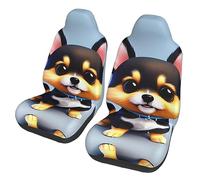 Card Love Fancy Puppy Dua Sarung JOK Mobil,& Sarung JOK Mobil Depan, Cocok Untuk Sebagian Besar Mobil, SUV, Truk, Van, Dll.