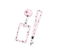 Card Protector with Detachable Neck Lanyard Retractable Badge Holder Protectors and Neck Strap Set for Office Retractable Holder